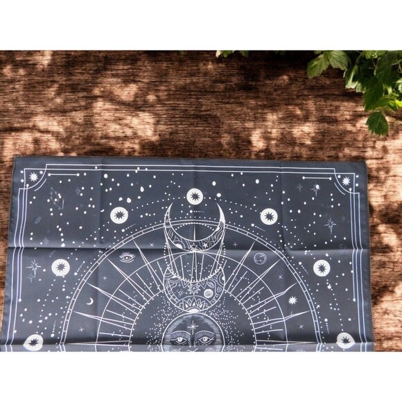 Celestial Moon Phase Altar Cloth 19x19 Tarot Mat Mystical Divination - Picture 6 of 9